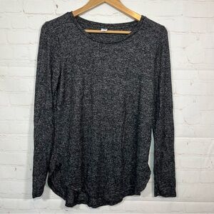 Old Navy Shirt Womens Small Black Long Sleeve Pullover Stretch Round Neck Top